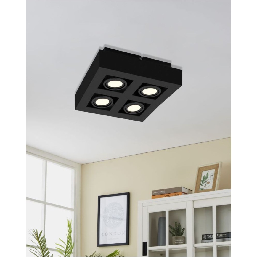 Eglo 31065 - Faretto LED MENDOZA 4xLED/4,7W/230V 3000K nero