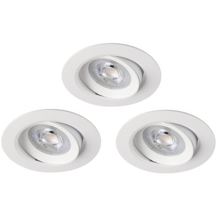 Eglo 31162 - Set 3x dimmbare Einbauleuchten SARTIANO LED/3,5W/230V IP23 weiß