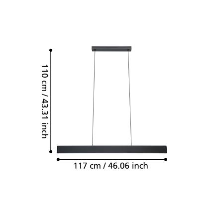 Eglo 31433 - LED RGBW Lampadario dimmerabile a sospensione con filo ANDREAS-Z LED/38W/230V 2700-6500K nero