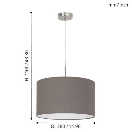 Eglo - Suspension filaire E27/60W/230V