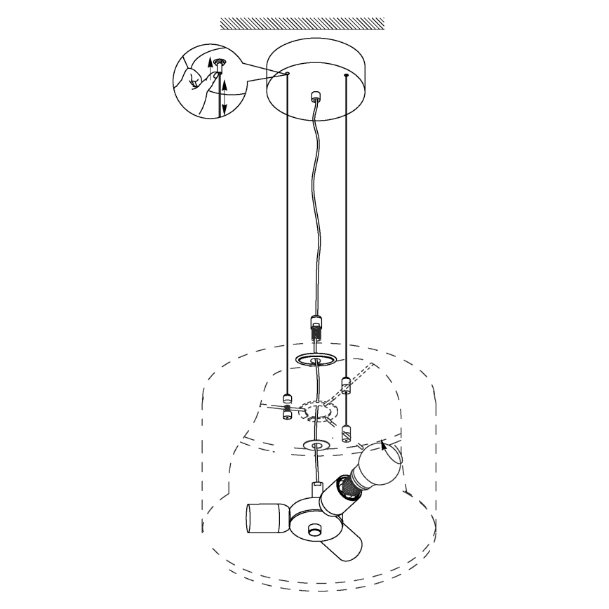 Eglo 31606 - Lampada a sospensione con cavo MASERLO 3xE27/60W/230V