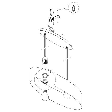 Eglo - Lampadario a sospensione con cavo 2xE27/60W/230V