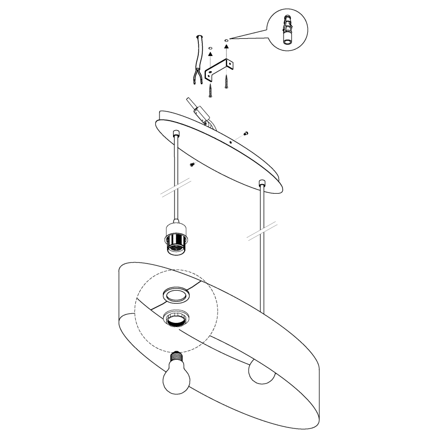 Eglo - Lampadario a sospensione con cavo 2xE27/60W/230V