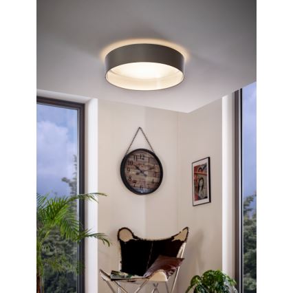 Eglo 31623 - Plafonnier LED MASERLO LED/16W/230V 3000K Ø 40,5 cm gris/argenté