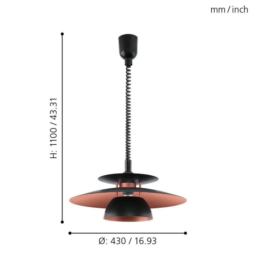 Eglo - Lampadario regolabile 1xE27/60W/230V