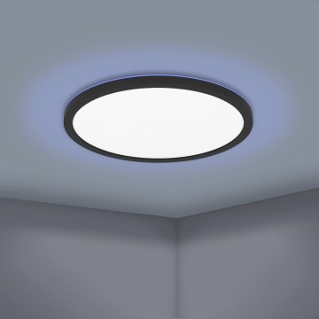 Eglo 31704 - LED RGBW dimmbare Deckenleuchte ROVITO-Z 1xLED/16,5W/230V 2700-6500K Ø 42 cm schwarz + Fernbedienung