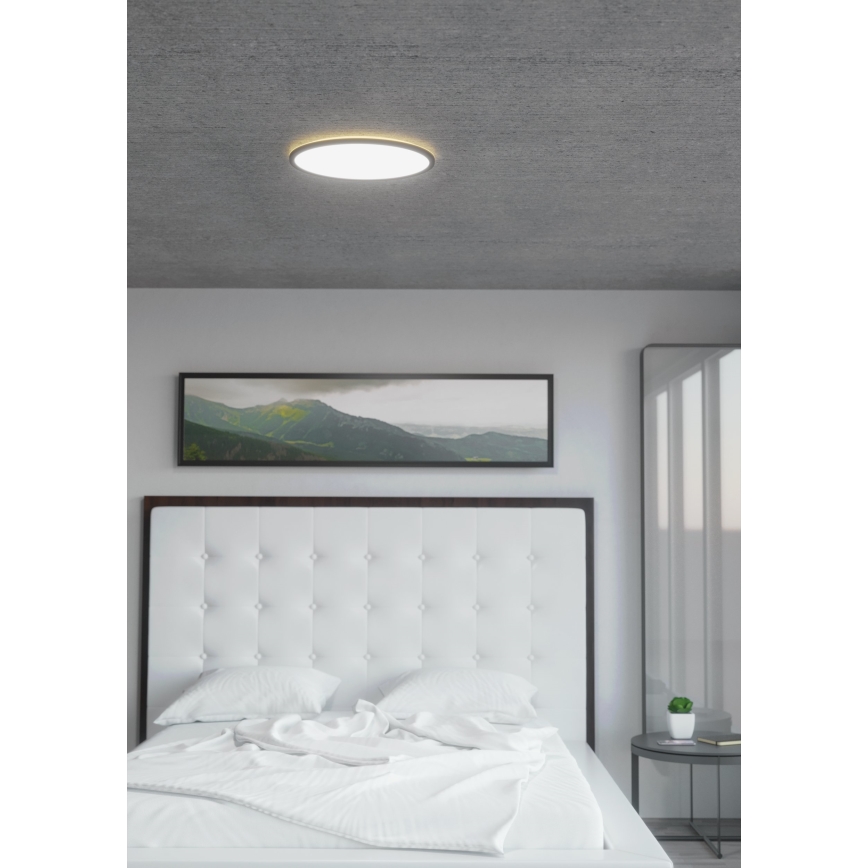 Eglo 31704 - Plafoniera dimmerabile LED RGBW ROVITO-Z 1xLED/16,5W/230V 2700-6500K Ø 42 cm nero