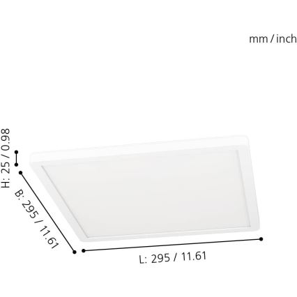 Eglo 31706 - Plafonier RGBW à intensité variable ROVITO-Z LED/14,6W/230V 2700-6500K noir