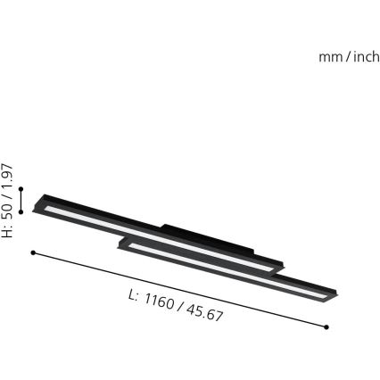 Eglo 31715 - Plafonier RGBW à intensité variable SALITERAS-Z LED/20,4W/230V 2700-6500K noir