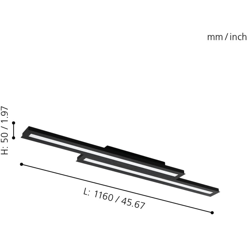 Eglo 31715 - Plafoniera dimmerabile RGBW SALITERAS-Z LED/20,4W/230V 2700-6500K nero