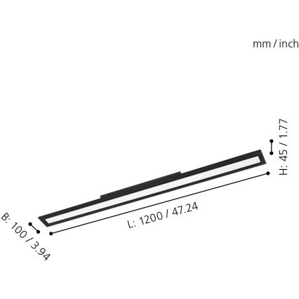 Eglo 31739 - Plafonnier à intensité variable SALOBRENA-Z LED/33,5W/230V 2700-6500K noir