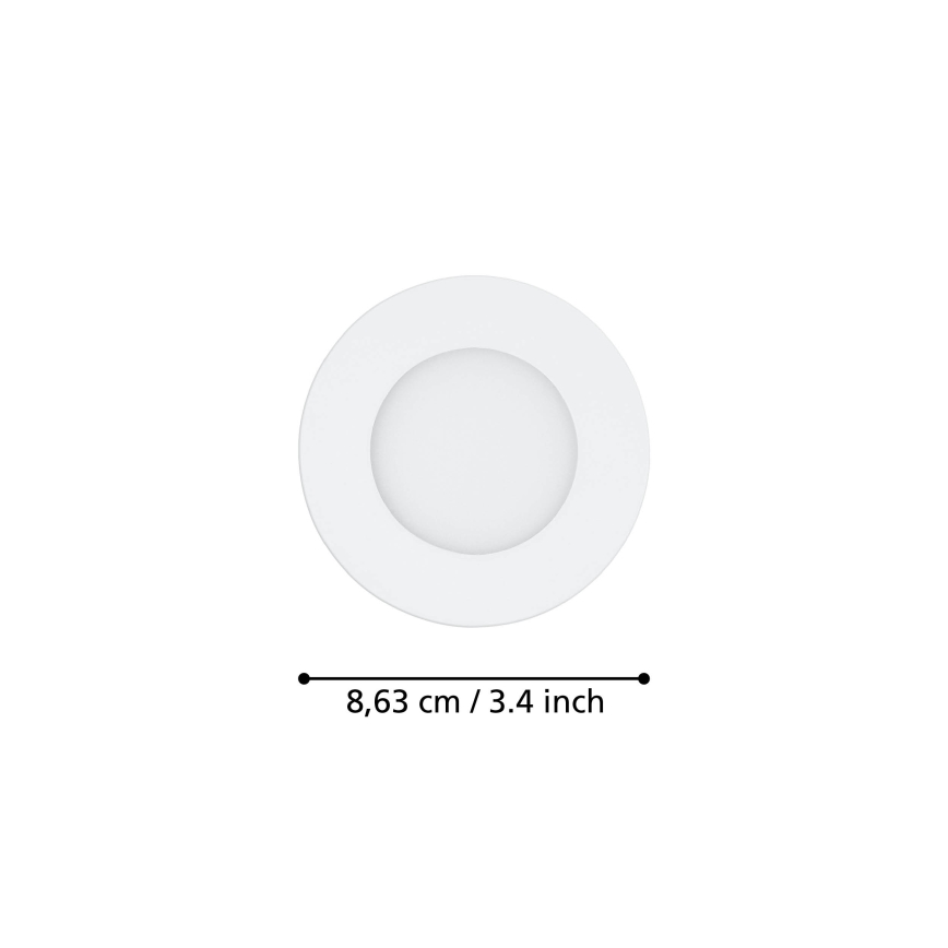 Eglo 31741 - 3er-Set dimmbare LED-Einbauleuchten für das Badezimmer FUEVA-Z LED/2,8 W/230 V 2700–6500 K IP44 weiß Ø 8,5 cm