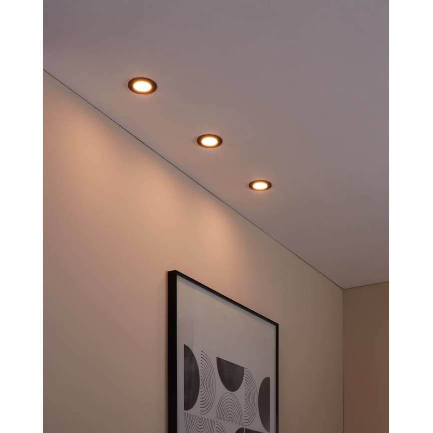 Eglo 31743 - LOT 3x Spot encastrable de salle de bain à intensité variable FUEVA-Z 1xLED/2,8W/230V 2700-6500 IP44 noir
