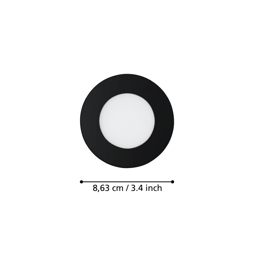 Eglo 31743 - LOT 3x Spot encastrable de salle de bain à intensité variable FUEVA-Z 1xLED/2,8W/230V 2700-6500 IP44 noir