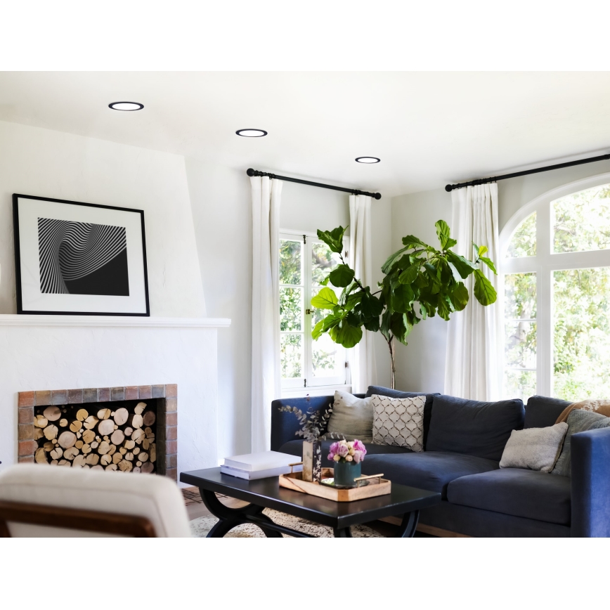 Eglo 31744 - Plafoniera LED dimmerabile da incasso per bagno FUEVA-Z LED/10,5W/230V 2700-6500K IP44 nero Ø 16,5 cm