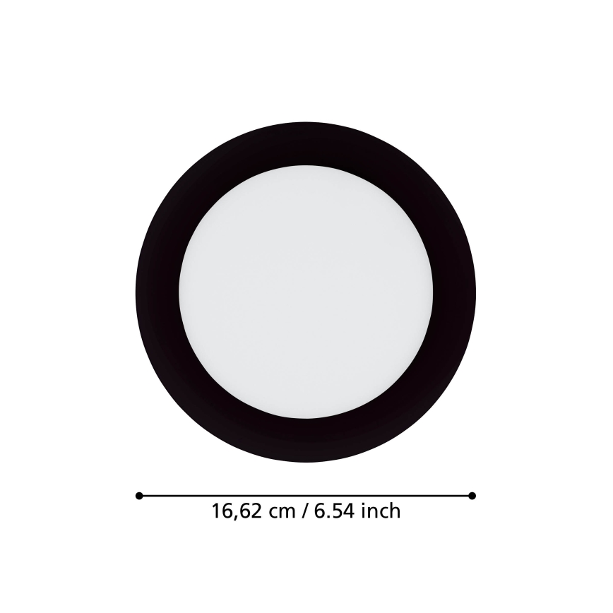 Eglo 31744 - Plafoniera LED dimmerabile da incasso per bagno FUEVA-Z LED/10,5W/230V 2700-6500K IP44 nero Ø 16,5 cm