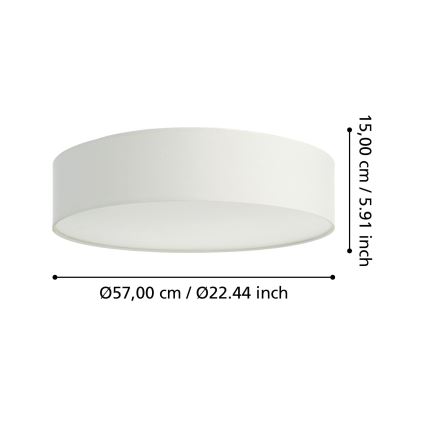 Eglo 31766 - Plafoniera LED RGBW dimmerabile ROMAO-Z LED/35W/230V 2700-6500K Ø 57 cm bianca