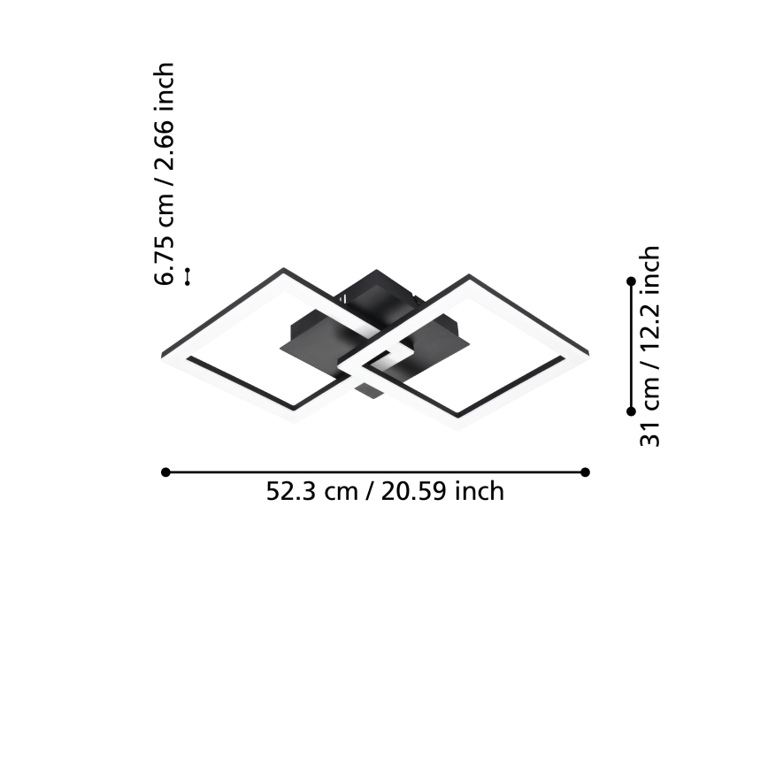 Eglo 31774 - Lampada da soffitto dimmerabile LED PARANDAY-Z LED/21,5W/230V 3000-6500K nero