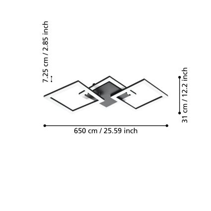 Eglo 31775 - Plafonnier à intensité variable PARANDAY-Z LED/32,4W/230V 3000-6500K noir