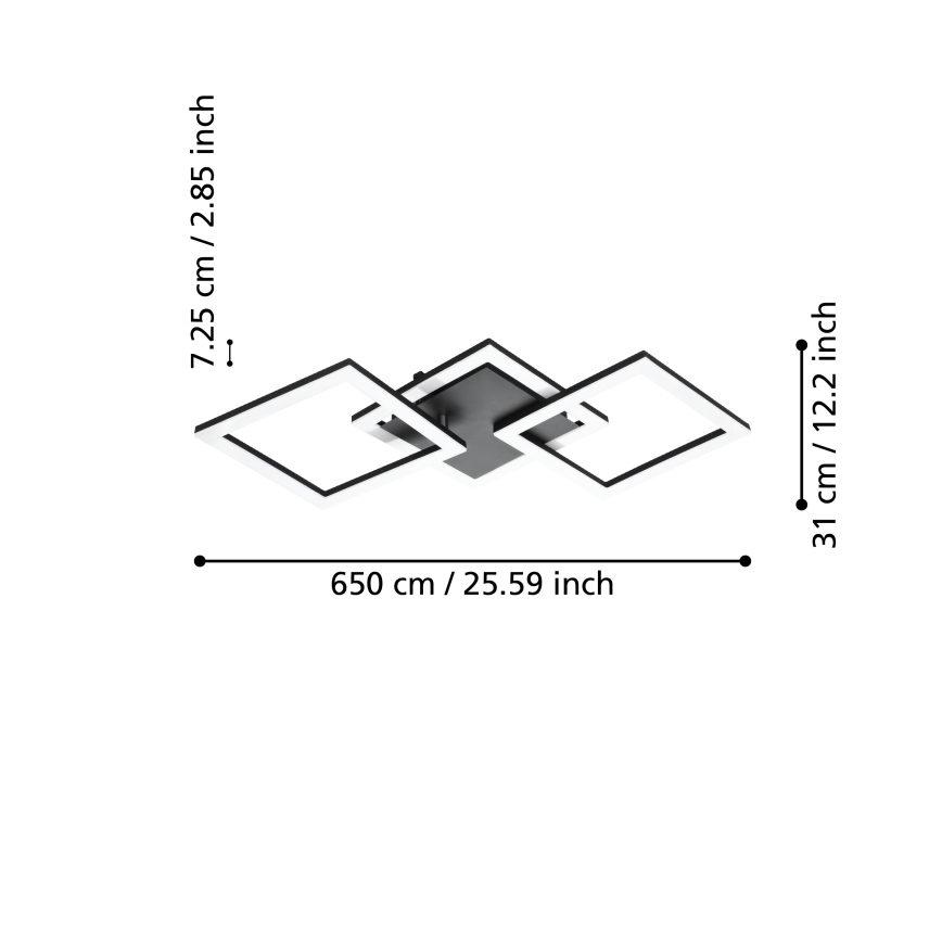 Eglo 31775 - Plafonnier à intensité variable PARANDAY-Z LED/32,4W/230V 3000-6500K noir