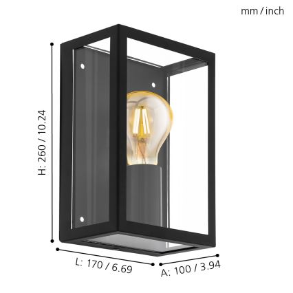 Eglo 31778 - Applique murale d'extérieur LED RGBW dimmable ALAMONTE-Z LED/4,9W/230V 3000K IP44 noir