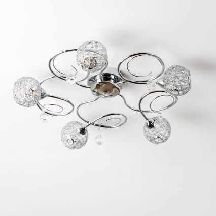 Eglo 32103 - Lampadario LED a montaggio superficiale VELAGO 5xG9/33W/230V, cromo lucido