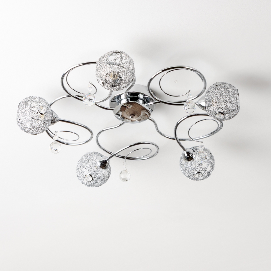 Eglo 32103 - Lampadario LED a montaggio superficiale VELAGO 5xG9/33W/230V, cromo lucido