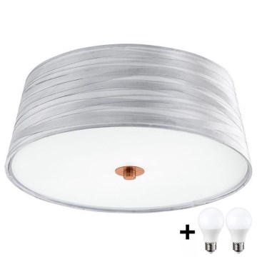 Eglo 32111- Plafoniera LED FONSEA 1 2xE27/9W/230V argento/rame