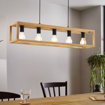 Eglo 32143 - Lampada a sospensione su cavo BLACKCROWN 5xE27/40W/230V marrone