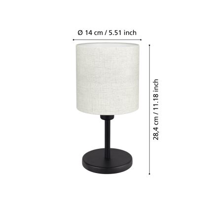 Eglo - Tischlampe 1xE14/40W/230V creme/schwarz