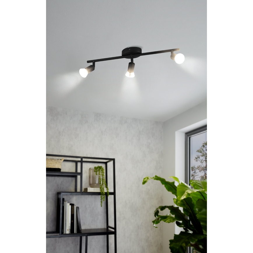 Eglo - Faretto LED 3xGU10/2,8W/230V 3000K nero