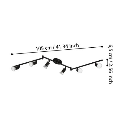 Eglo - Spot LED 6xGU10/2,8W/230V 3000K noir