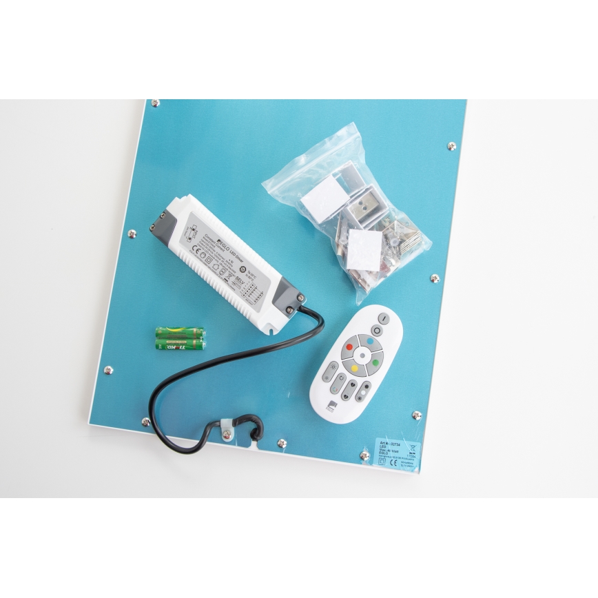 Eglo 32734 - Panneau en saillie/encastré RGBW à intensité variable 2en1 SALOBRENA-C LED/34W/230V blanc + télécommande