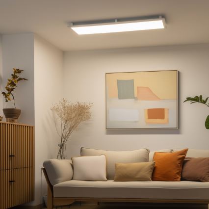 Eglo 32734 - Panneau en saillie/encastré RGBW à intensité variable 2en1 SALOBRENA-C LED/34W/230V blanc + télécommande