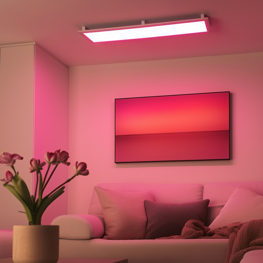 Eglo 32734 - Panneau en saillie/encastré RGBW à intensité variable 2en1 SALOBRENA-C LED/34W/230V blanc + télécommande