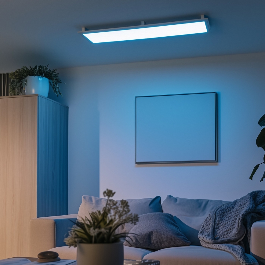 Eglo 32734 - Panneau en saillie/encastré RGBW à intensité variable 2en1 SALOBRENA-C LED/34W/230V blanc + télécommande