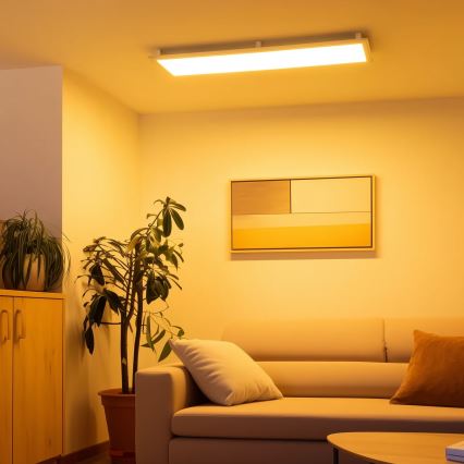 Eglo 32734 - Panneau en saillie/encastré RGBW à intensité variable 2en1 SALOBRENA-C LED/34W/230V blanc + télécommande