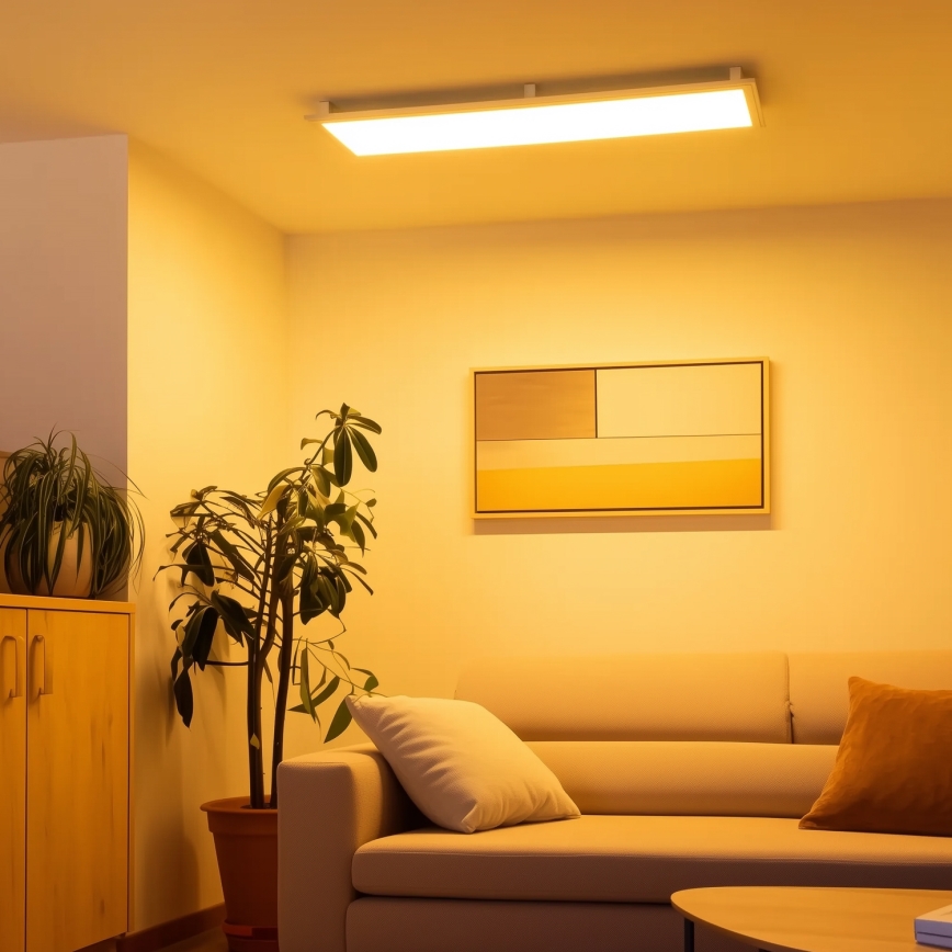 Eglo 32734 - Panneau en saillie/encastré RGBW à intensité variable 2en1 SALOBRENA-C LED/34W/230V blanc + télécommande