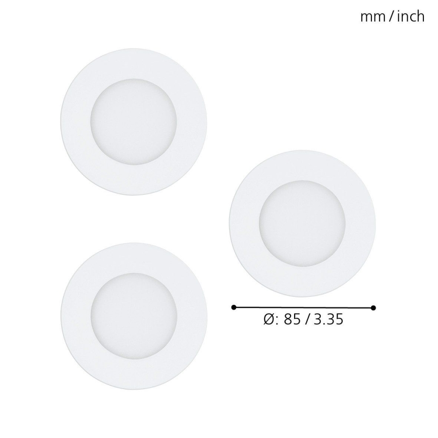 Eglo - SET da 3 faretti LED RGB dimmerabili da incasso FUEVA-C 1xLED/3W/230V Ø 8,5 cm