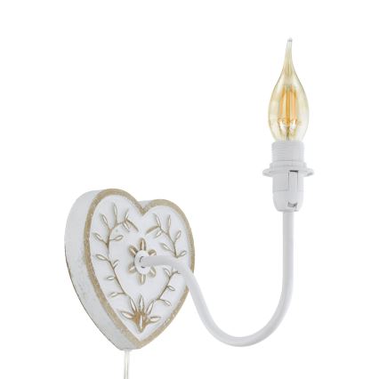 Eglo 33004 - Lampada da parete 1xE14/40W/230V bianca/patina