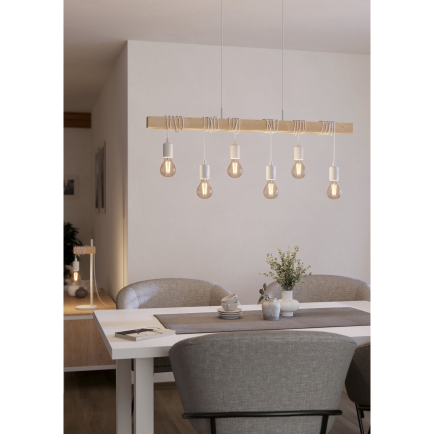 Eglo - Lampadario a sospensione con filo TOWNSHEND 6xE27/60W/230V