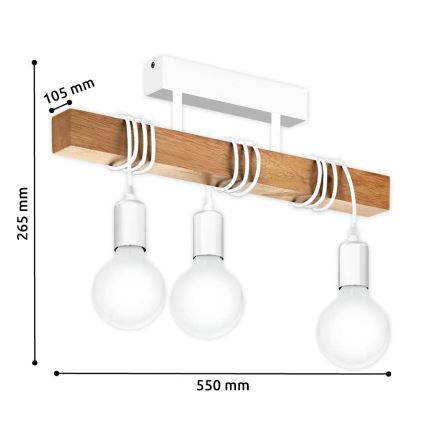 Eglo - Decken-Kronleuchter TOWNSHEND 3xE27/60W/230V