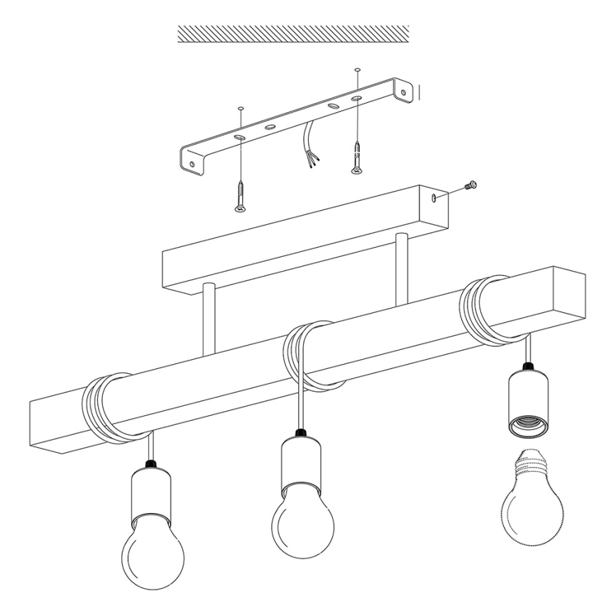 Eglo - Lampadario fisso TOWNSHEND 3xE27/60W/230V
