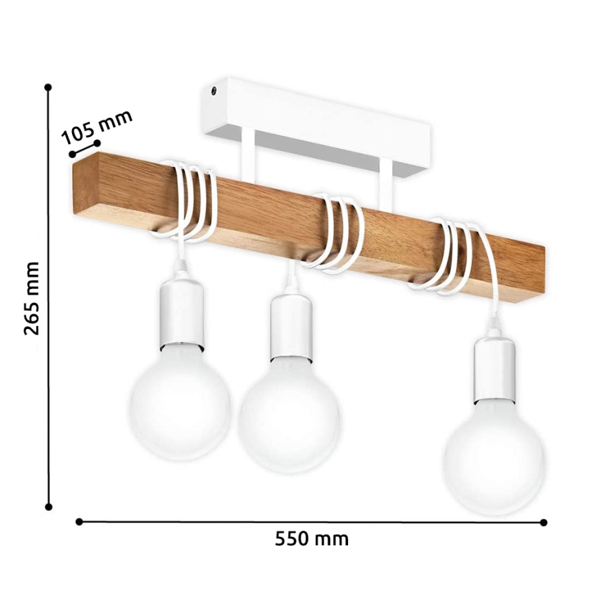 Eglo - Lampadario fisso TOWNSHEND 3xE27/60W/230V