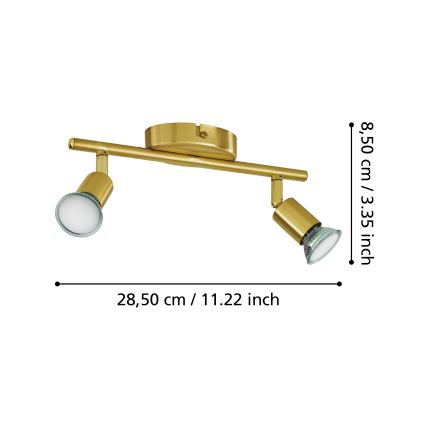 Eglo - Faretto LED 2xGU10/2,8W/230V 3000K oro