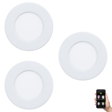 Eglo 33217 - SET mit 3 RGBW-LED-Einbaustrahlern FUEVA, dimmbar, LED/3W/230V, Ø 8,5 cm