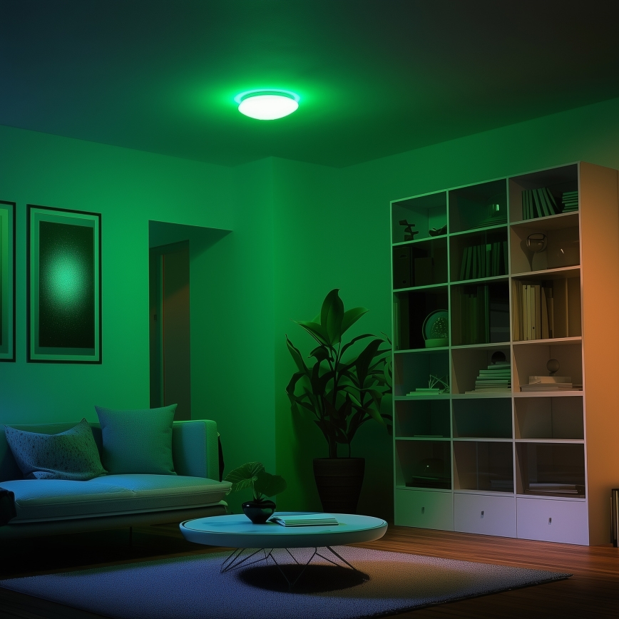 Eglo 33219 - Plafoniera da soffitto LED RGBW dimmerabile GIRON-C LED/17W/230V Ø 30 cm bianca