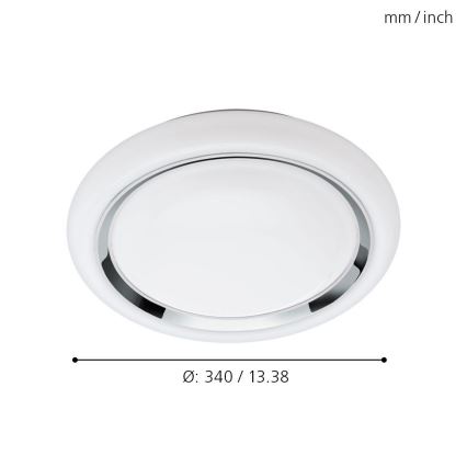 Eglo 33254 - Plafoniera LED RGBW dimmerabile CAPASSO-C LED/17W/230V 2700-6500K Ø 34 cm