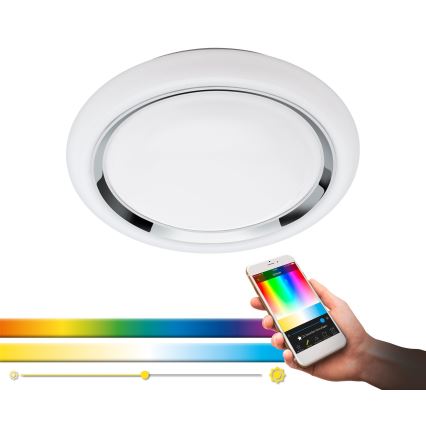 Eglo 33254 - Plafonnier LED RGBW dimmable CAPASSO-C LED/17W/230V 2700-6500K Ø 34 cm
