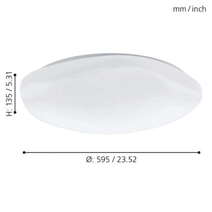 Eglo 33272 - Plafoniera dimmerabile RGBW TOTARI-C LED/34W/230V 2700-6500K bianco + telecomando